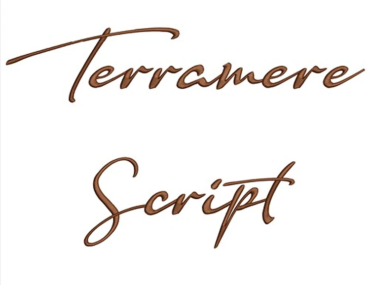 Terramere Font Embroidery Font - Elegant Cursive Handwriting - Home Format - PES, DST & 11 formats