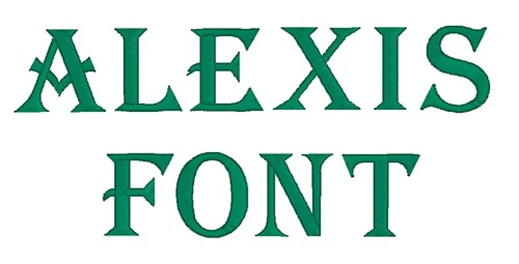 Alexis Font Embroidery Font - Bold Angular Lettering - Home Format - PES, DST & 5 formats