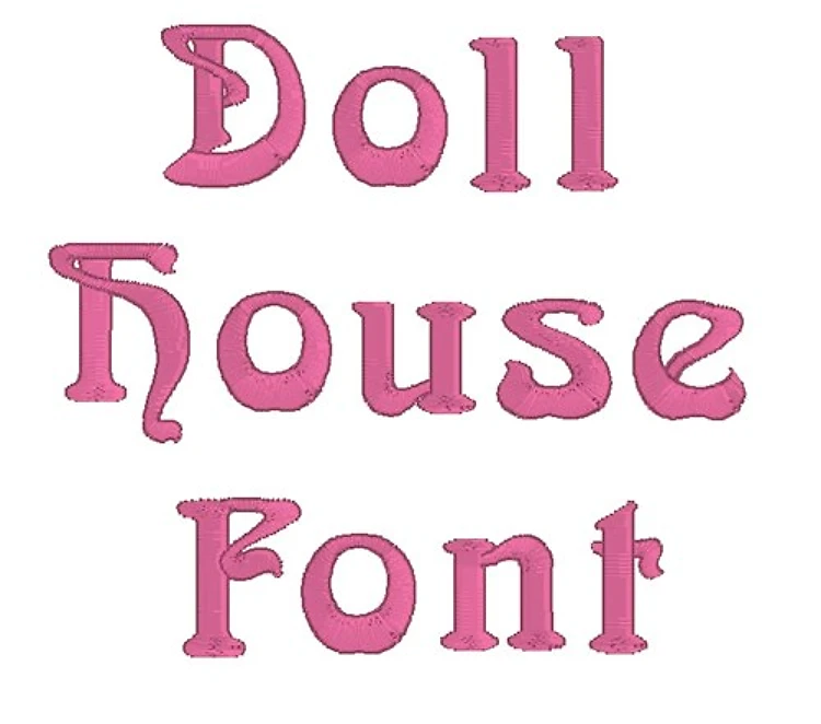 Doll House Font Embroidery Font - Decorative Outline Letters - Home Format - PES, DST & 5 formats