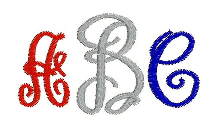 Fancy Monogram Font Embroidery Font - Decorative Script Alphabet - Home Format - PES, DST & 5 formats