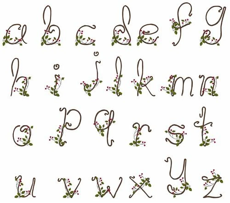 Christmas Holly Embrilliance Embroidery Font - Festive Decorative Script - BX font