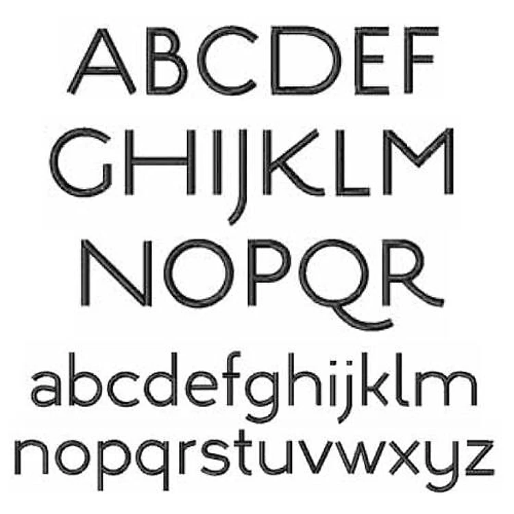 Estilo Text Embrilliance Embroidery Font - Simple Bold Outline Style - BX font