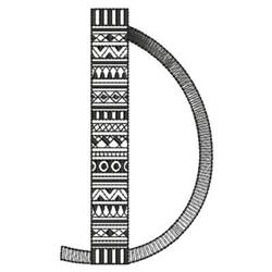 Blackwork Alphabet D - 4x4 alphabet beginner-friendly embroidery design for Childrens Crafts