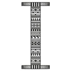 Blackwork Alphabet I - 4x4 alphabet beginner-friendly embroidery design for decorative pillow covers