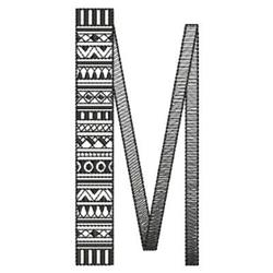 Blackwork Alphabet M - 4x4 alphabet beginner-friendly embroidery design for decorative pillow covers