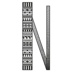 Blackwork Alphabet N - 4x4 alphabet beginner-friendly embroidery design for decorative pillow covers
