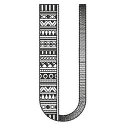 Blackwork Alphabet U - 4x4 alphabet beginner-friendly embroidery design for decorative pillow covers
