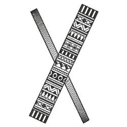Blackwork Alphabet X - 4x4 alphabet beginner-friendly embroidery design for decorative pillow covers