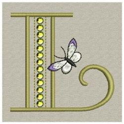 butterfly quick stitch machine embroidery - Butterfly Monogram L for kitchen aprons
