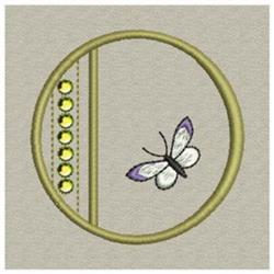 butterfly quick stitch machine embroidery - Butterfly Monogram O for reusable tote bags