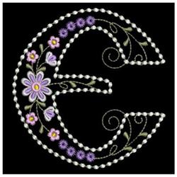 beginner-friendly alphabet machine embroidery pattern - Candlewick Alphabet E for reusable tote bags