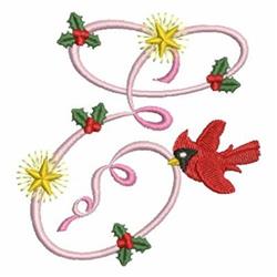 beginner-friendly christmas alphabet machine embroidery pattern - Christmas Alphabet E for patchwork quilt blocks