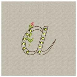 quick stitch monogram machine embroidery pattern - Crystal Monogram Small a for reusable tote bags