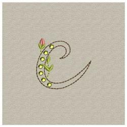 Crystal Monogram Small c - 4x4 monogram quick stitch embroidery design for cute baby onesies