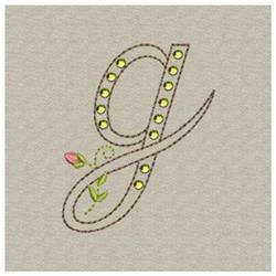 quick stitch monogram machine embroidery pattern - Crystal Monogram Small g for patchwork quilt blocks