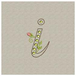 Crystal Monogram Small i - 4x4 monogram quick stitch embroidery design for decorative pillow covers