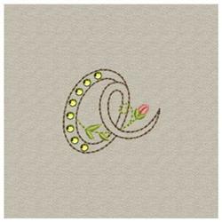 Crystal Monogram Small o - 4x4 monogram quick stitch embroidery design for kitchen tea towels