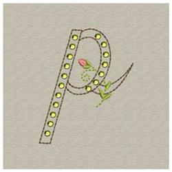 quick stitch monogram machine embroidery pattern - Crystal Monogram Small p for patchwork quilt blocks