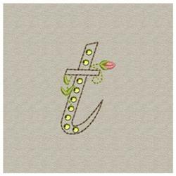 monogram quick stitch machine embroidery - Crystal Monogram Small t for decorative pillow covers