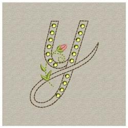 quick stitch monogram machine embroidery pattern - Crystal Monogram Small y for kitchen tea towels
