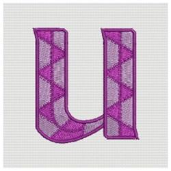 beginner-friendly letter machine embroidery pattern - Decorative Letter U for reusable tote bags