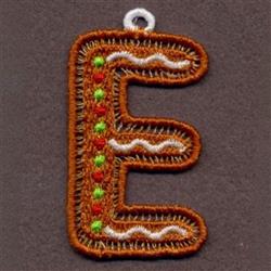 gingerbread man beginner-friendly machine embroidery - FSL Gingerbread Alphabet E for reusable tote bags