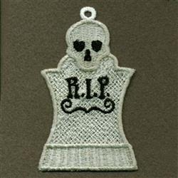 beginner-friendly halloween headstone machine embroidery pattern - FSL Headstone for Party Favors