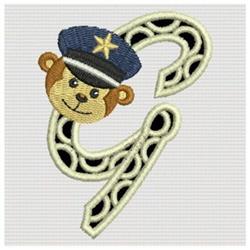 beginner-friendly alphabet machine embroidery pattern - Monkey Alphabet G for Backpacks