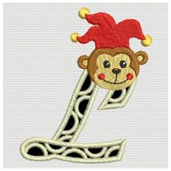 Monkey Alphabet L - 4x4 alphabet beginner-friendly embroidery design for Birthday Party Hats