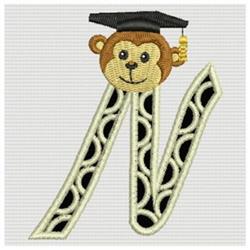 alphabet beginner-friendly machine embroidery - Monkey Alphabet N for Educational Posters