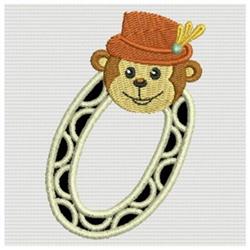 Monkey Alphabet O - 4x4 alphabet beginner-friendly embroidery design for Nursery Blankets
