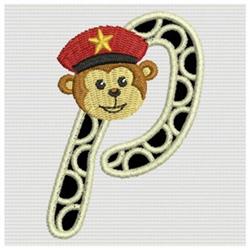 beginner-friendly alphabet machine embroidery pattern - Monkey Alphabet P for Kids Hoodies