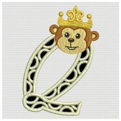 alphabet beginner-friendly machine embroidery - Monkey Alphabet Q for Kids Costumes