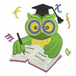 owl detailed machine embroidery - Scholarly Owl perfect for patchwork quilt blocks
