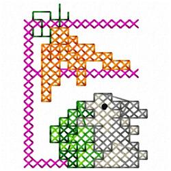 quick stitch spring bunny rabbit machine embroidery pattern - Tiny Bunny Font E for kitchen tea towels