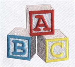 detailed block machine embroidery pattern - ABC blocks perfect for cute baby onesies
