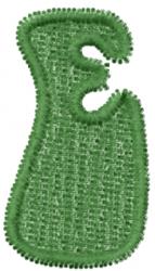 quick stitch peace sign machine embroidery pattern - Bell Bottom Font E for patchwork quilt blocks