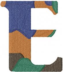beginner-friendly font machine embroidery pattern - Camo Font E for reusable tote bags