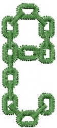 Chain Font e - 4x4 font quick stitch embroidery design for decorative pillow covers