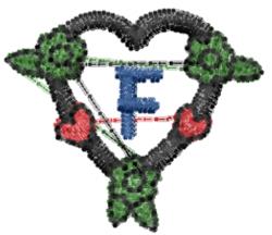 quick stitch valentine heart machine embroidery pattern - Dark Heart F for decorative pillow covers