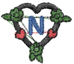 heart quick stitch machine embroidery - Dark Heart N for decorative pillow covers