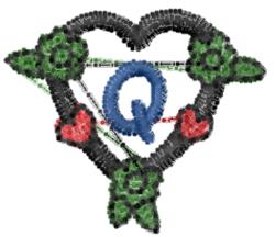 heart quick stitch machine embroidery - Dark Heart Q for decorative pillow covers