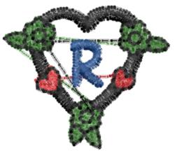quick stitch valentine heart machine embroidery pattern - Dark Heart R for decorative pillow covers