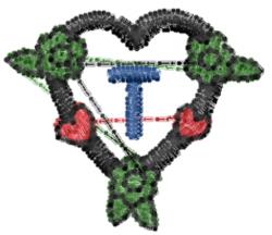 heart quick stitch machine embroidery - Dark Heart T for decorative pillow covers