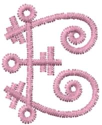 quick stitch font machine embroidery pattern - Fairytale Font E for kitchen tea towels