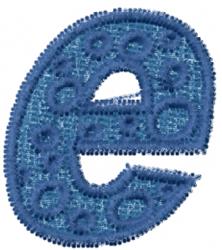 Hole Font e - 4x4 font quick stitch embroidery design for decorative pillow covers