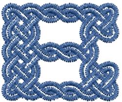 Knotwork Font B - 4x4 font quick stitch embroidery design for reusable tote bags