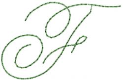 Old Script Font F - 4x4 font quick stitch embroidery design for kitchen tea towels