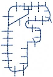 quick stitch letter machine embroidery pattern - Patchwork Letter F for Baby Blankets