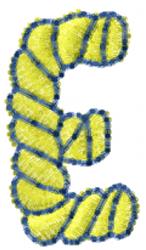 quick stitch font machine embroidery pattern - Rope Font E for reusable tote bags